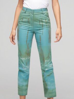 Company Ellen Tracy Size 2 Slacks Trousers Lounge Tie Dye Pants Ankle Cropped